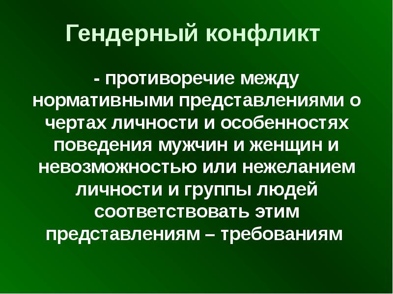 Гендерный конфликт презентация