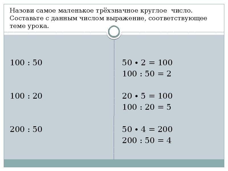 Деление круглых чисел презентация