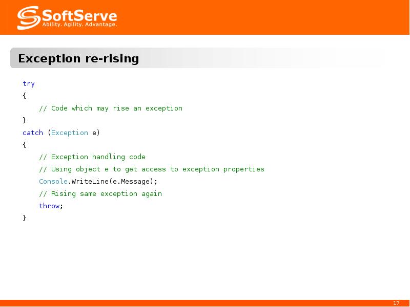 Exception re-rising Exception re-rising