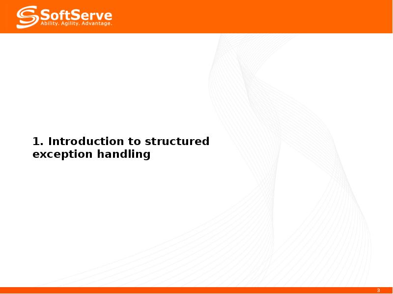 1. Introduction to structured exception handling 1. Introduction to structured exception handling