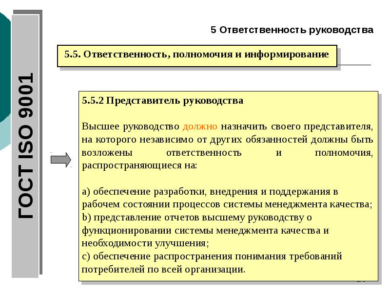 Положение о представителе руководства по качеству образец