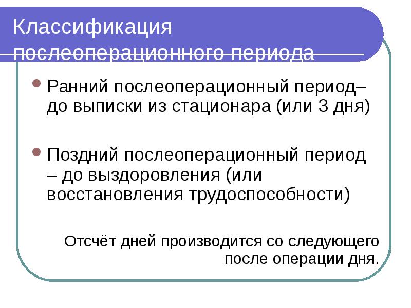 Уход в раннем послеоперационном периоде