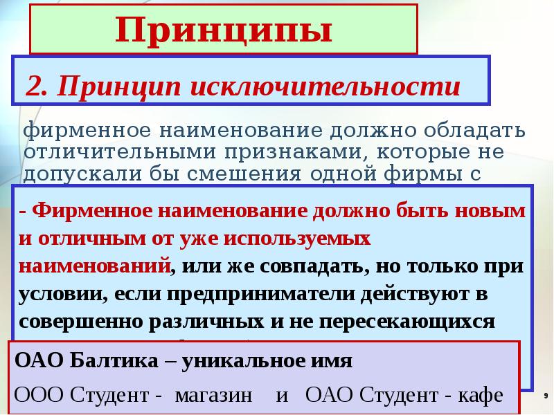 Фирменные наименования презентация