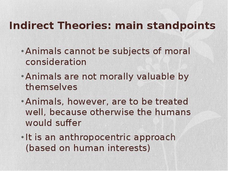 Animal laws. Balancing moral considerations.