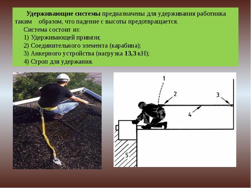 Системы обеспечения безопасности работ. Удерживающие системы и системы позиционирования. Удерживающая система на высоте. Удерживающая система при работе на высоте. Удерживающая система обеспечения безопасности.