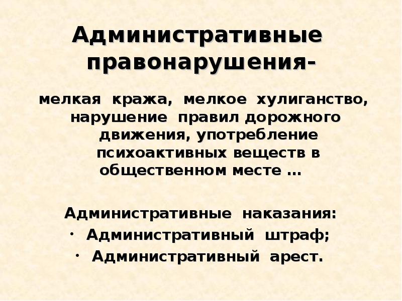 Понятие административного правонарушения презентация