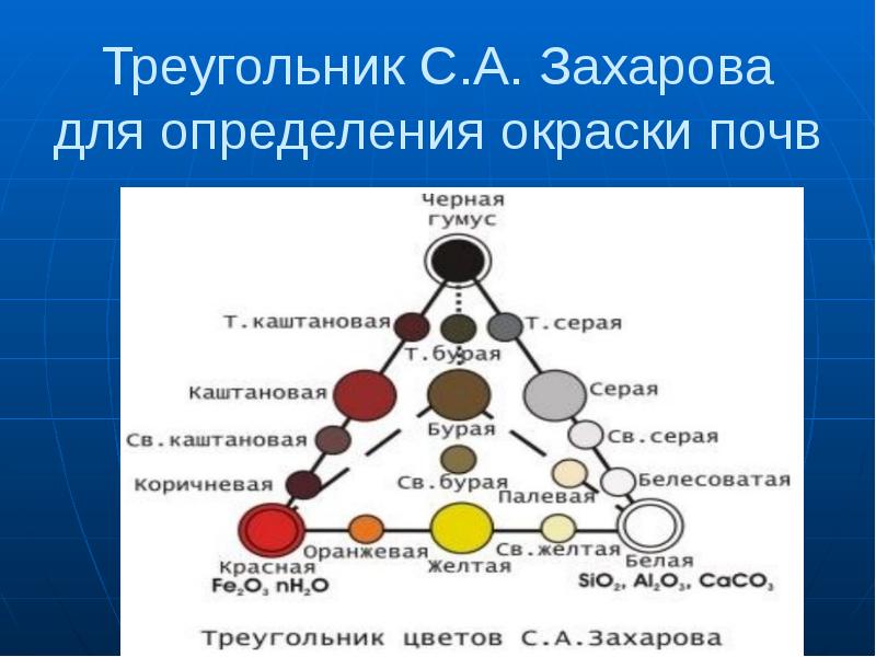 Цвет почвы. Треугольник Захарова почвоведение. Треугольник почвенных окрасок. Треугольник цветов почв по Захарову. Треугольник Захарова почвы.