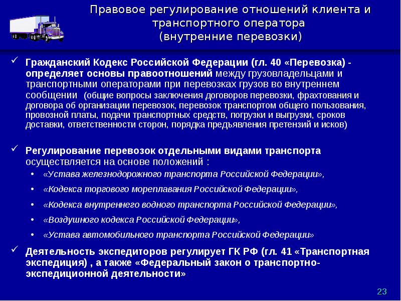 Договорные отношения в транспортной логистике презентация