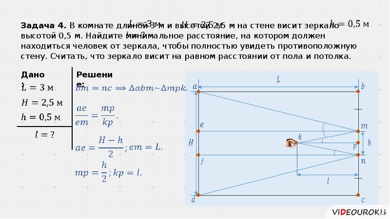 Вы находитесь между двумя параллельными плоскими зеркалами сколько ваших изображений