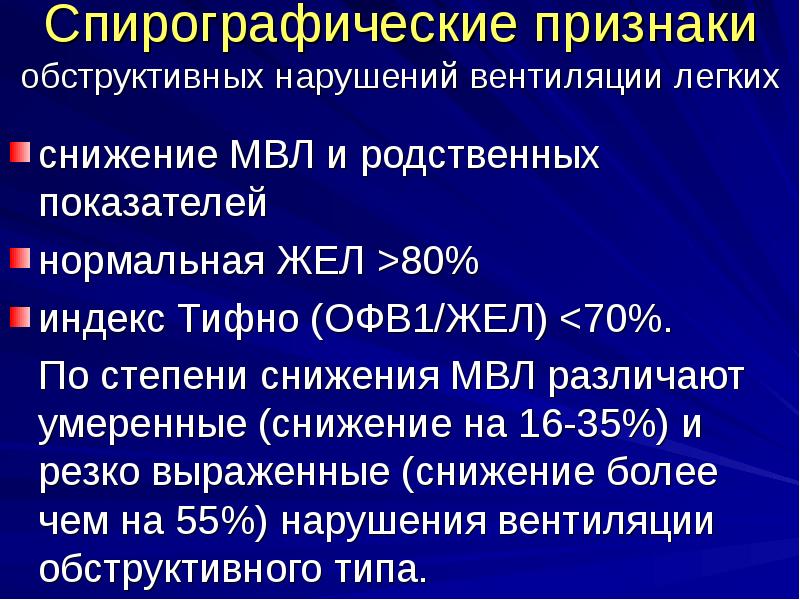 Жизненная емкость легких легочная вентиляция. Нарушение функций внешнего дыхания показатели. Нарушение вентиляции легких. Типы нарушения легочной вентиляции.