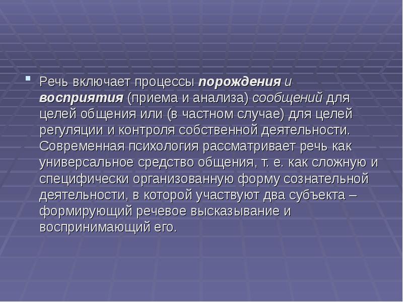 Включи речи. Психология речевой коммуникации. Речь и речевые процессы. Речь как процесс словесного общения. Психология речевого высказывания..