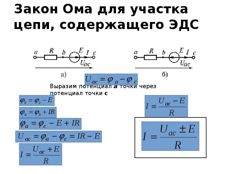 Закон ома для источника