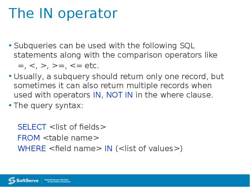 SQL Subqueries