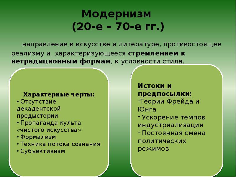 Модернизм в английской литературе презентация