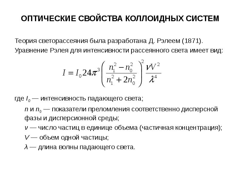 Интенсивность вышедшего из образца света