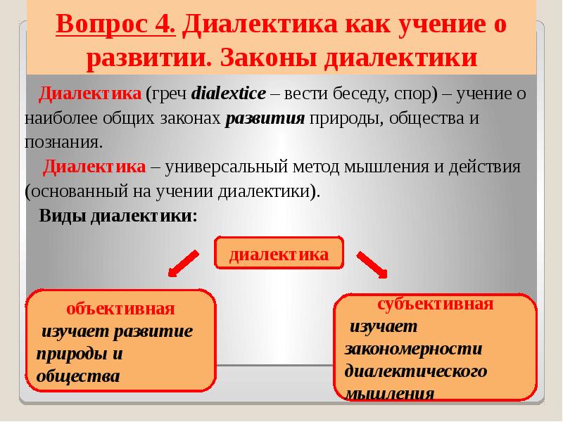 Диалектика наука о развитии законы диалектики