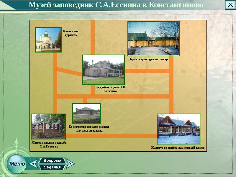 Схема музея есенина в константиново