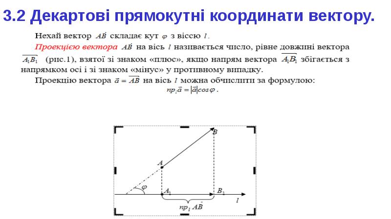 3.2 Декартові прямокутні координати вектору.