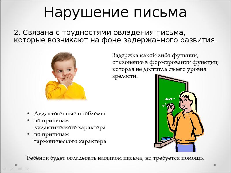 Нарушение письменной