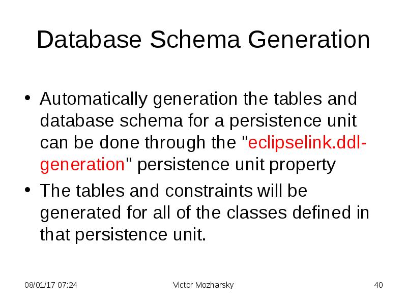 Database Schema Generation
Automatically generation the tables and database schema for Database Schema Generation
Automatically generation the tables and database schema for