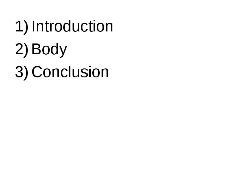 Introduction Body Conclusion