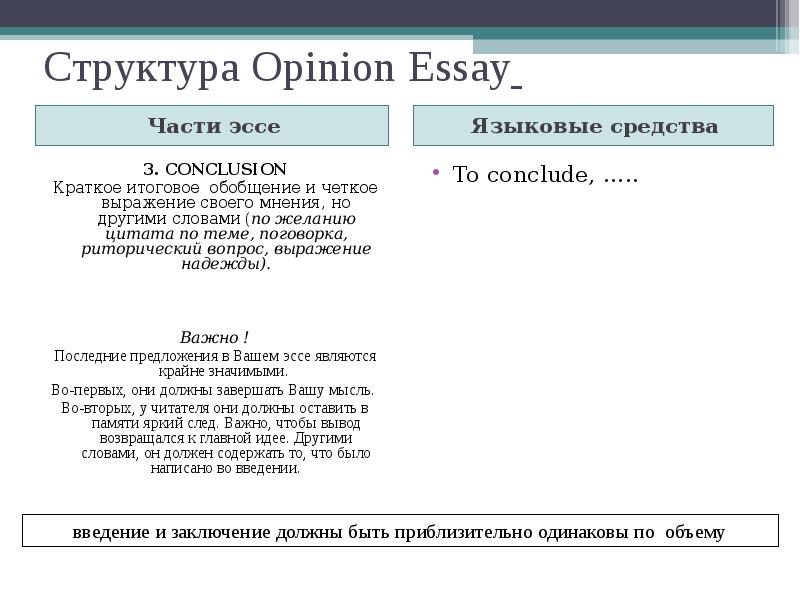 Эссе opinion