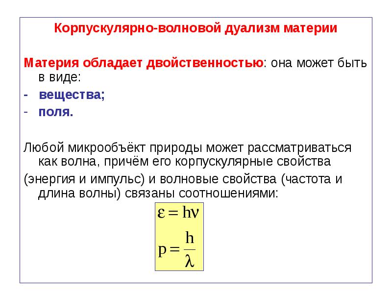 Корпускулярно волновой дуализм волновые свойства частиц