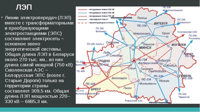 Протяженность линий электропередачи