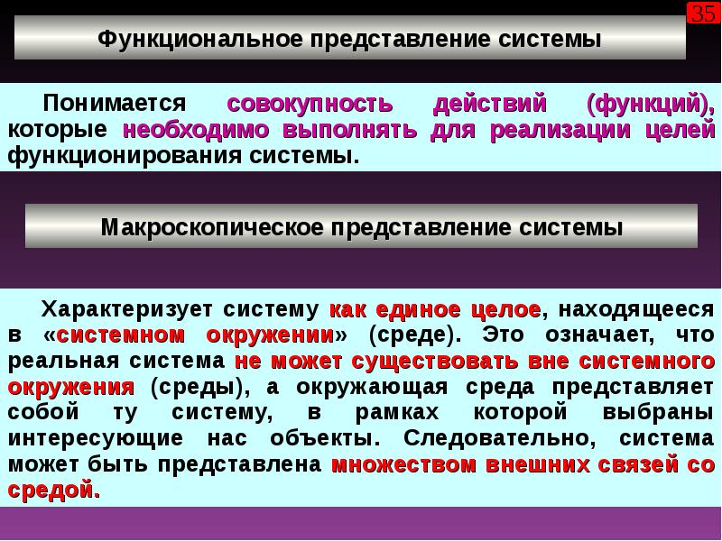 Функциональное представление. Макроскопическая система. Макроскопический подход в философии. Макроскопическое описание Общие положения. В чем представляется система.