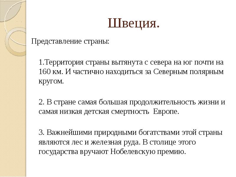 Представление стран. Представление страны.