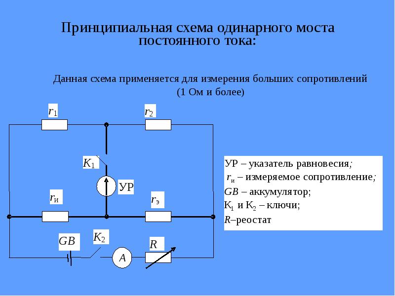 Принципиальная схема моста постоянного тока