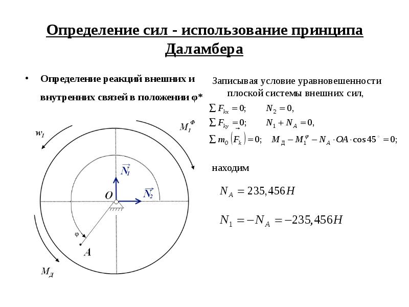 Определение силы. Принцип Даламбера ТММ. Метод Даламбера термех. Принцип Даламбера теоретическая механика. Принцип Даламбера для механической системы.