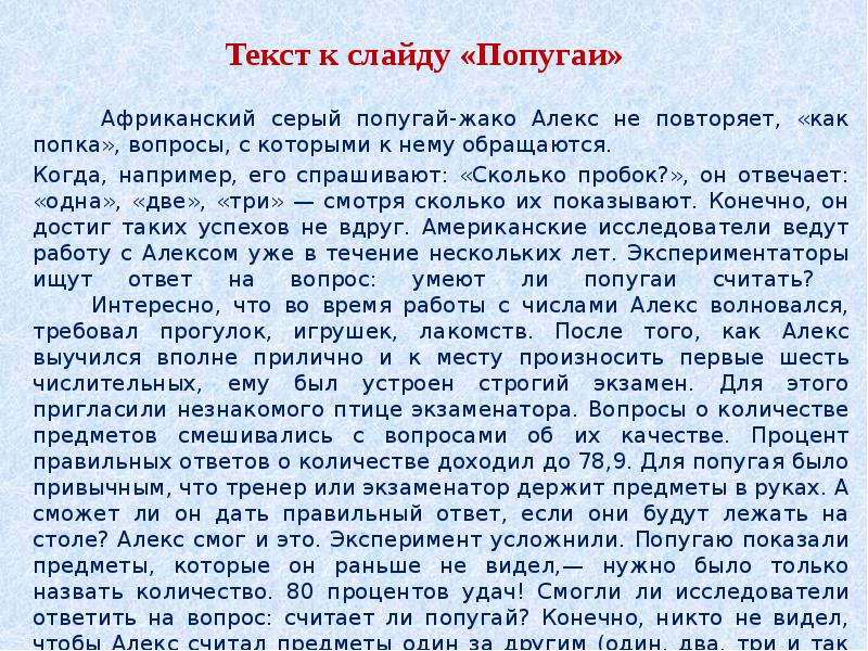 Умеют ли животные считать презентация