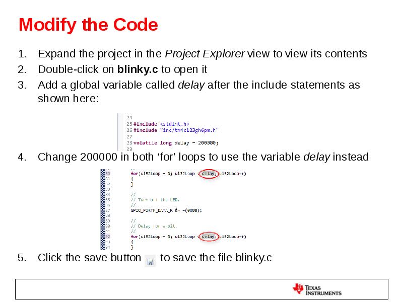 Modify the Code Expand the project in the Project Explorer view