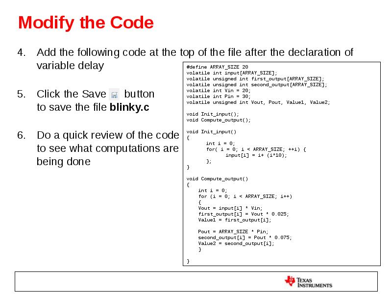 Modify the Code Add the following code at the top of