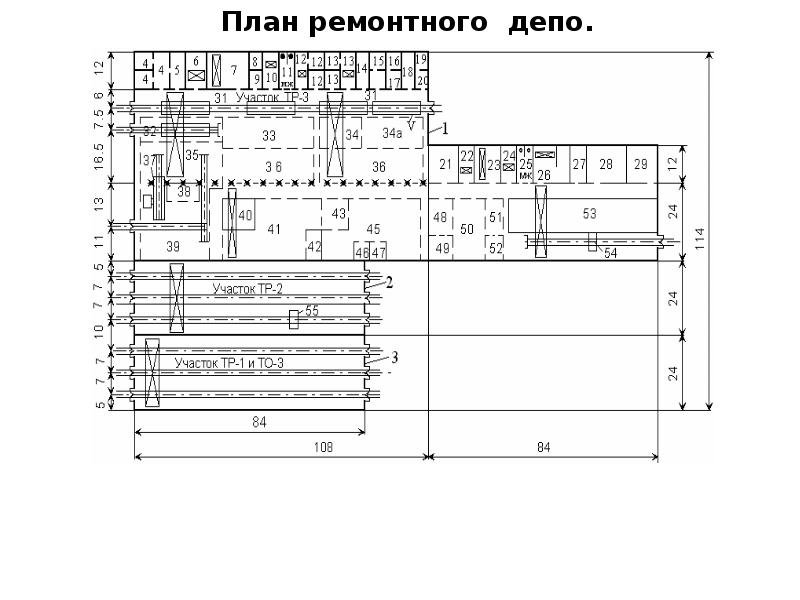 План аппаратного цеха локомотивного депо чертеж