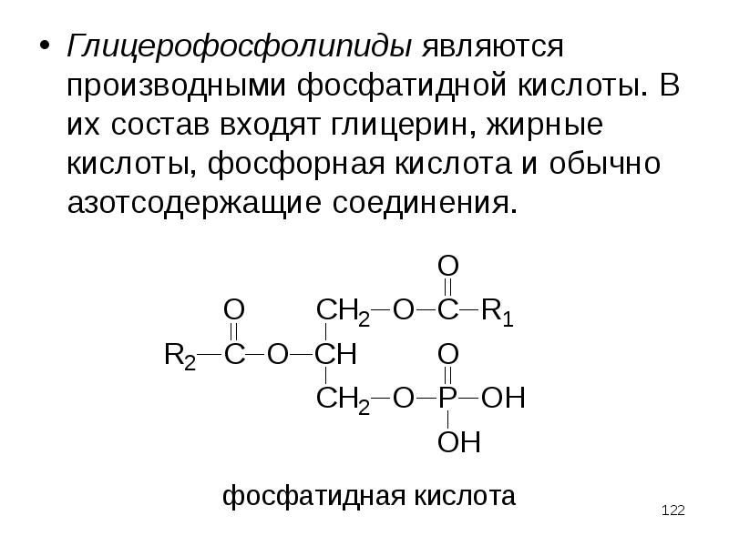 Состав фосфатидной кислоты отражается схемой