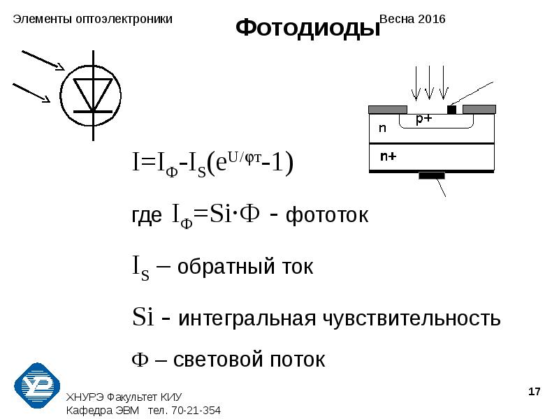 Pin фотодиод схема