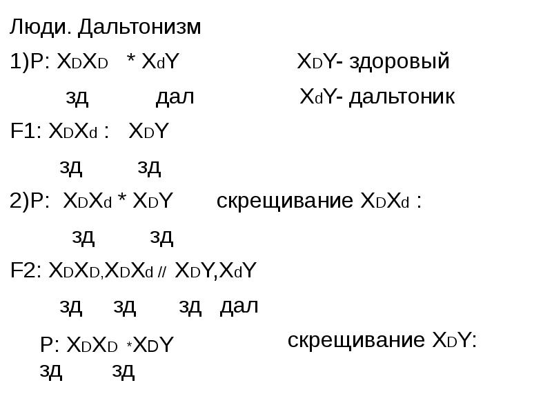 Дальтонизм заболевание сцепленное с полом