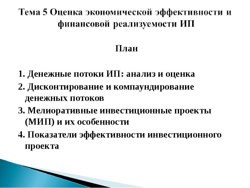 Реферат: Оценка денежного потока инвестиционного проекта