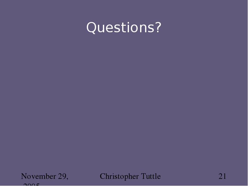 Questions?
