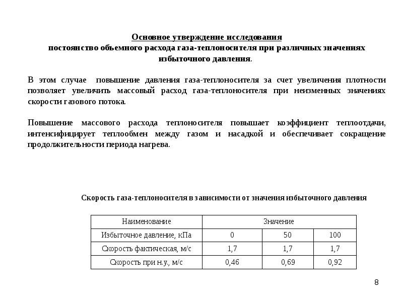 Повышение давления газа