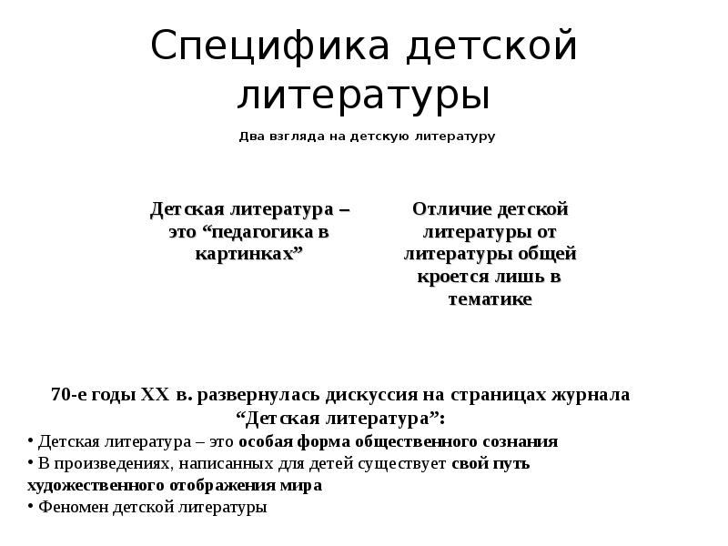 Специфика детской литературы