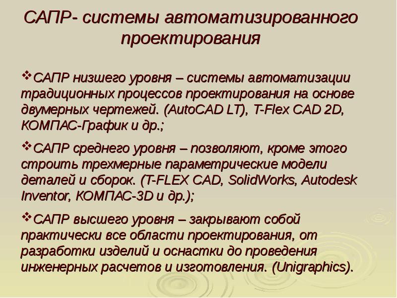 Информационные технологии автоматизированного проектирования презентация