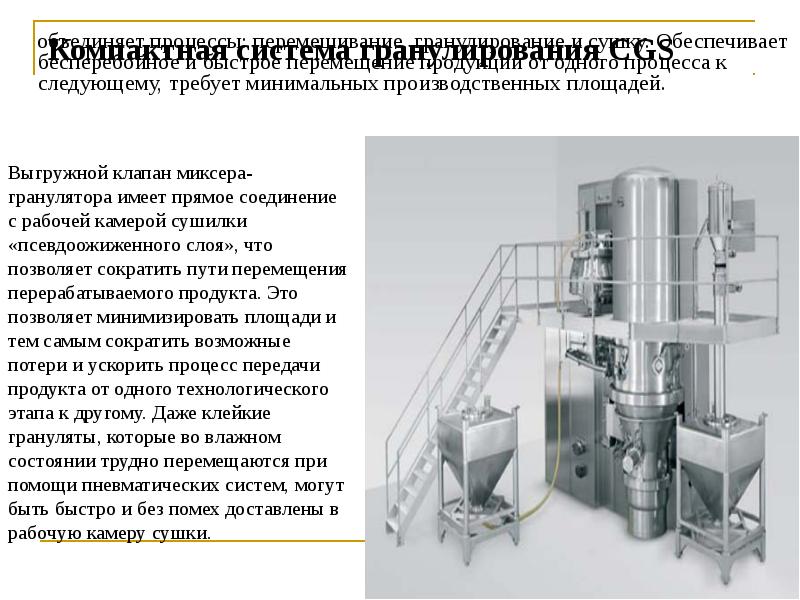 Компактная система гранулирования CGS
объединяет процессы: Компактная система гранулирования CGS
объединяет процессы: