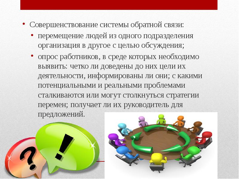 Совершенствование структуры. Улучшение обратной связи в организации. Совершенствование обратной связи. Методы улучшения обратной связи на предприятии. Виды и цели двусторонней обратной связи.