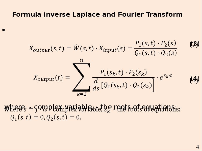 Formula inverse Laplace and Fourier Transform 									    