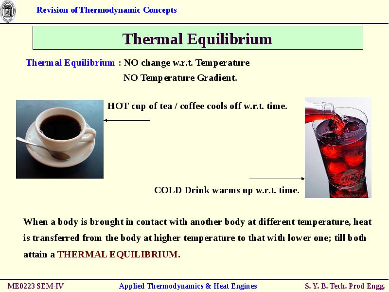 Revision Of Thermodynamic Concepts S.