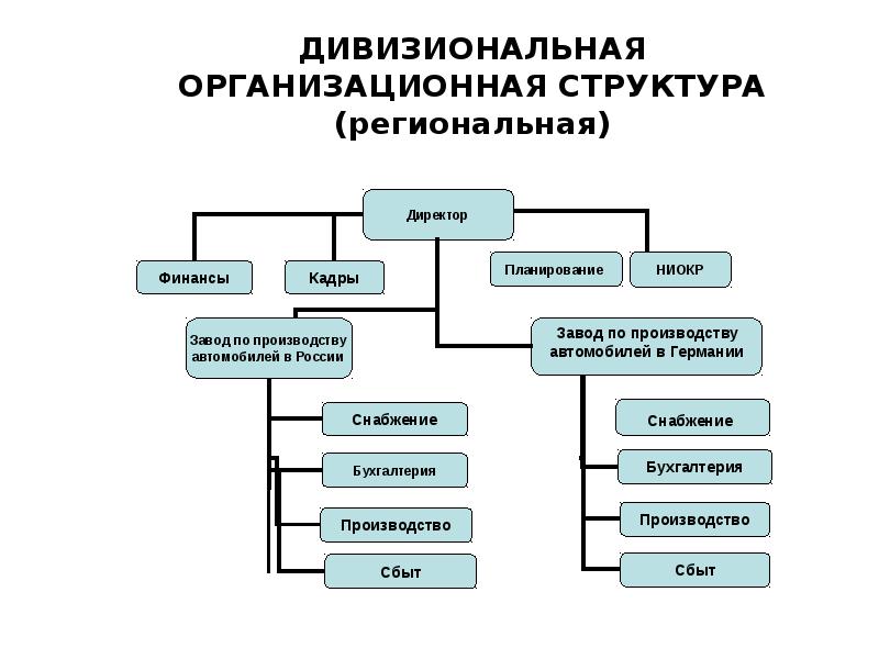 Дивизиональная структура схема