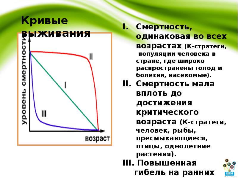 Одинаково кривые. Типы кривых выживания. Основные типы кривых выживания и смертности.. Кривая выживаемости. Типы кривых выживаемости.